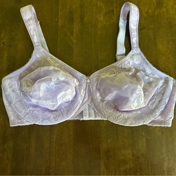 Wacoal‎ Bra 38D Purple Breast Cancer Awareness Floral Underwire Ribbon 85567 - Picture 1 of 6